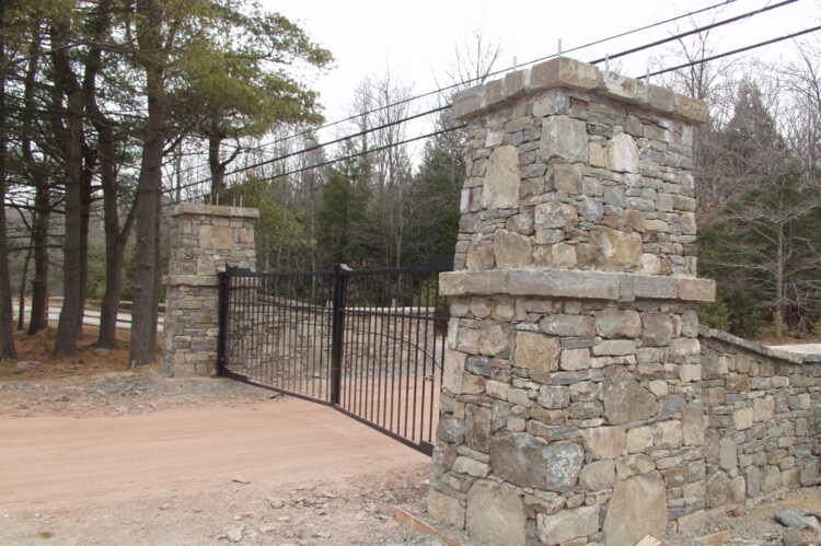 Stone Entrance Way & Pillars